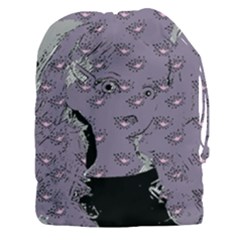 Wide Eyed Girl Grey Lilac Drawstring Pouch (xxxl) by snowwhitegirl