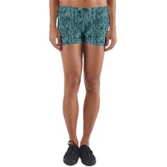 Knitted Wool Blue Yoga Shorts by snowwhitegirl