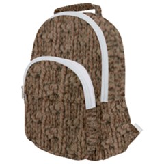 Knitted Wool Brown Rounded Multi Pocket Backpack by snowwhitegirl