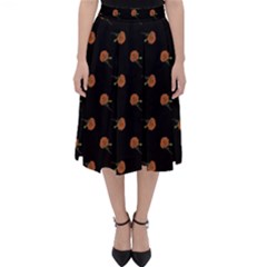 Peach Rose Black Classic Midi Skirt by snowwhitegirl