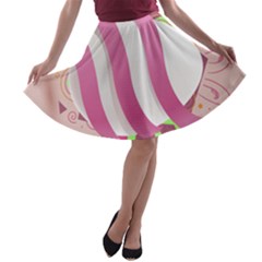 Easter Egg Colorful Spring Color A-line Skater Skirt by Simbadda