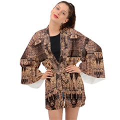 Fractals Abstraction Tla Designs Long Sleeve Kimono by Simbadda