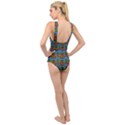 Foxes Pattern Cross Front Low Back Swimsuit View2