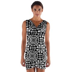 Fabric Geometric Shape Wrap Front Bodycon Dress by HermanTelo