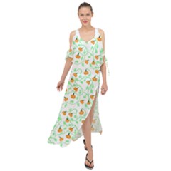 Pumpkin Vines Maxi Chiffon Cover Up Dress by bloomingvinedesign