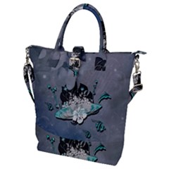 Sport, Surfboard With Flowers And Fish Buckle Top Tote Bag by FantasyWorld7