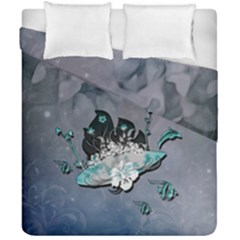 Sport, Surfboard With Flowers And Fish Duvet Cover Double Side (california King Size) by FantasyWorld7