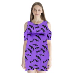 Bats Pattern Shoulder Cutout Velvet One Piece by bloomingvinedesign