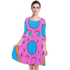 Donut Doughnut Dessert Clip Art Quarter Sleeve Waist Band Dress by Simbadda