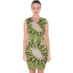 Kiwi Fruit Fresh Green Tasty Food Capsleeve Drawstring Dress  by Simbadda