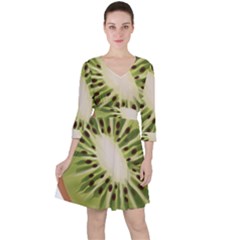 Kiwi Fruit Fresh Green Tasty Food Ruffle Dress by Simbadda