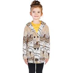 Building Architecture Columns Kids  Double Breasted Button Coat by Simbadda