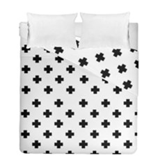 Swiss Cross Pattern Duvet Cover Double Side (full/ Double Size) by Valentinaart