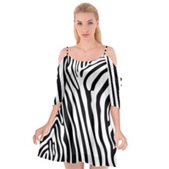 Vector Zebra Stripes Seamless Pattern Cutout Spaghetti Strap Chiffon Dress by Vaneshart