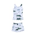 Vector Seamless Pattern With Cute Crocodiles Kids  Boyleg Swimsuit View1