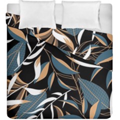 Summer Trend Seamless Background With Bright Tropical Leaves Plants Duvet Cover Double Side (king Size) by Vaneshart