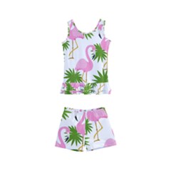 Seamless Pattern With Cute Flamingos Kids  Boyleg Swimsuit by Vaneshart