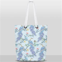 Beautiful Peacock Seamless Pattern Full Print Rope Handle Tote (small) by Vaneshart