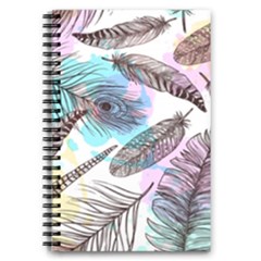 Hand Drawn Feathers Seamless Pattern 5 5  X 8 5  Notebook by Vaneshart