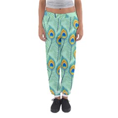 Lovely Peacock Feather Pattern With Flat Design Women s Jogger Sweatpants by Vaneshart