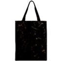 Black Marbled Surface Zipper Classic Tote Bag View1