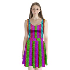 Rose Petals As A Rainbow Of Decorative Colors Split Back Mini Dress  by pepitasart