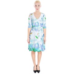 Scrapbooking Tropical Pattern Wrap Up Cocktail Dress by HermanTelo