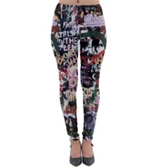 Graffiti Wall Background Lightweight Velour Leggings by Vaneshart