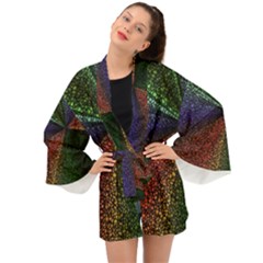 Abstract Colorful Pieces Mosaics Long Sleeve Kimono by Vaneshart