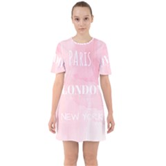 Paris, London, New York Sixties Short Sleeve Mini Dress by Lullaby