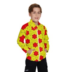 Pattern Red Star Texture Star Kids  Windbreaker by Simbadda