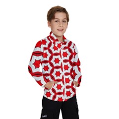 Pattern Red White Texture Seamless Kids  Windbreaker by Simbadda