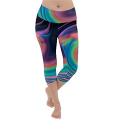 Abstract Art Abstract Background Lightweight Velour Capri Yoga Leggings by Simbadda