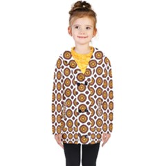 Pattern Fall Color White Background Kids  Double Breasted Button Coat by Simbadda