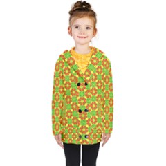 Pattern Texture Christmas Colors Kids  Double Breasted Button Coat by Simbadda