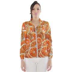 Oranges Background Texture Pattern Women s Windbreaker by Simbadda