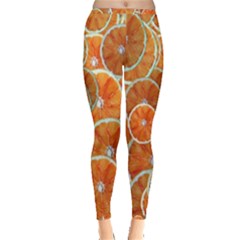 Oranges Background Texture Pattern Inside Out Leggings by Simbadda