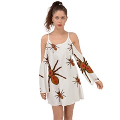 Insect Spider Wildlife Kimono Sleeves Boho Dress by Mariart