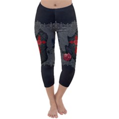 The Crows With Cross Capri Winter Leggings  by FantasyWorld7