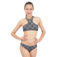 Sketchy Skulls Pattern High Neck Bikini Set by bloomingvinedesign