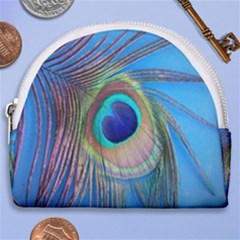 Nature Bird Wing Texture Animal Male Wildlife Decoration Pattern Line Green Color Blue Colorful Horseshoe Style Canvas Pouch by Vaneshart