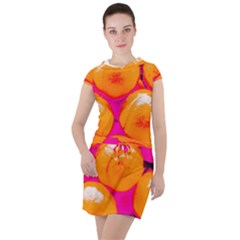 Pop Art Tennis Balls Drawstring Hooded Dress by essentialimage