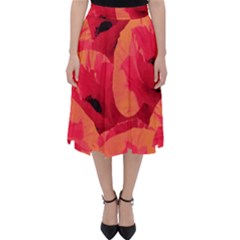 Poppies  Classic Midi Skirt by HelgaScand