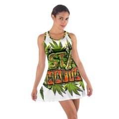 Cannabis Hemp Hashish Illegal Drug Trade Rasta Cotton Racerback Dress by Vaneshart