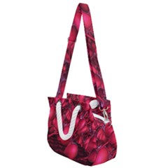 Heart Abstract Shape Pink Light Rope Handles Shoulder Strap Bag by Vaneshart