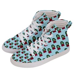 Girl With Green Hair Pattern Women s Hi-top Skate Sneakers by snowwhitegirl