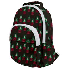 Girl With Green Hair Pattern Brown Rounded Multi Pocket Backpack by snowwhitegirl