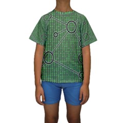 Network Communication Technology Kids  Short Sleeve Swimwear by Bajindul