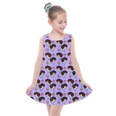 Redhead Girl Pattern Lilac Kids  Summer Dress by snowwhitegirl