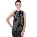 Jungle Mock Neck Chiffon Sleeveless Top View1